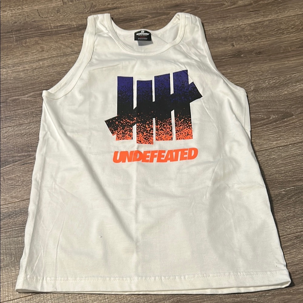 Undefeated White Tank Top with Graphic